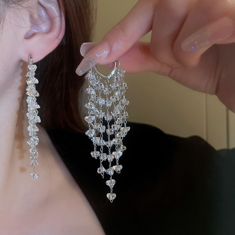 Pendientes de longitud de longitud de cristal al por mayor